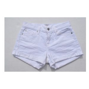 7 For All Mankind Rolled Up White Shorts